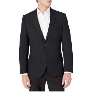 Amazon Essentials Mens Slim Fit Stretch Blazer Black 2-Button Suit Jacket